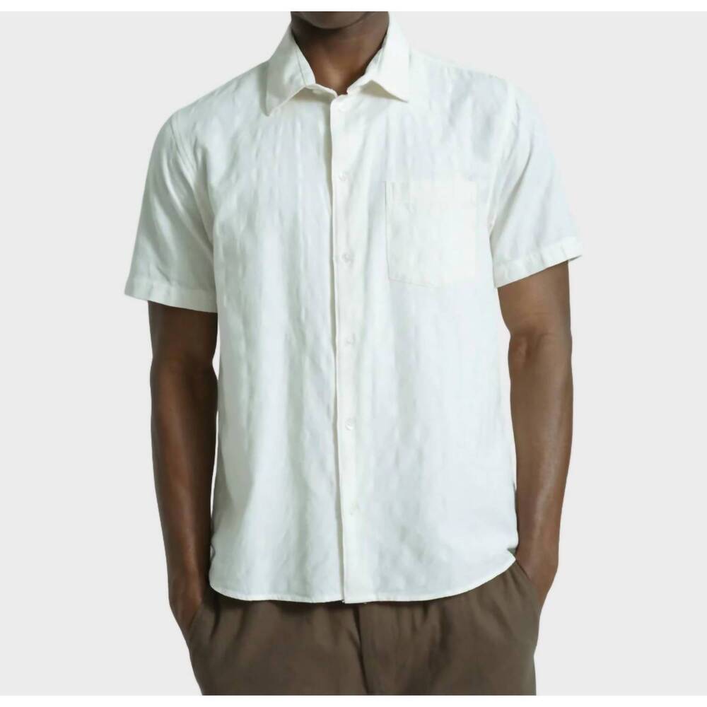 NEW FAR AFIELD short sleeve classic shirt in white
